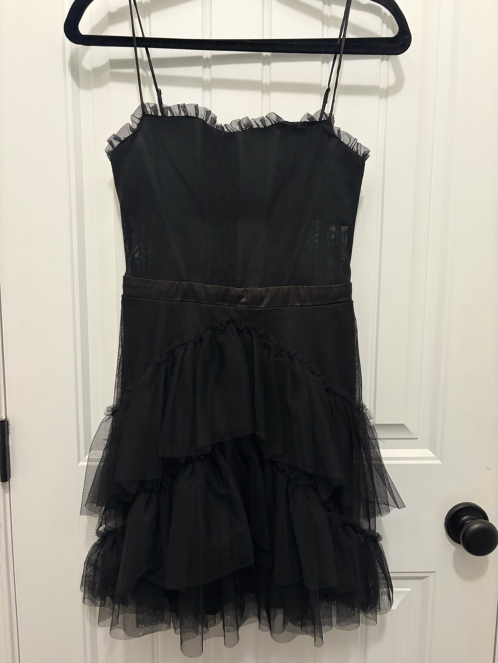City Studio Black Ruffled Tulle Hoco Dress